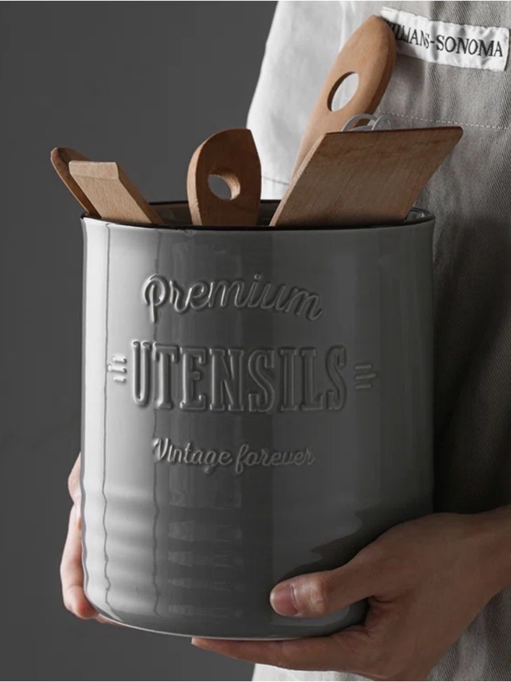 Dowan Premium Utensils Ceramic Crock - Gray